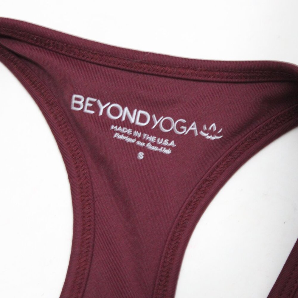 Beyond Yoga Work It Out Keyhole Racerback Sports Bra Burgundy Size Small - Picture 5 of 6